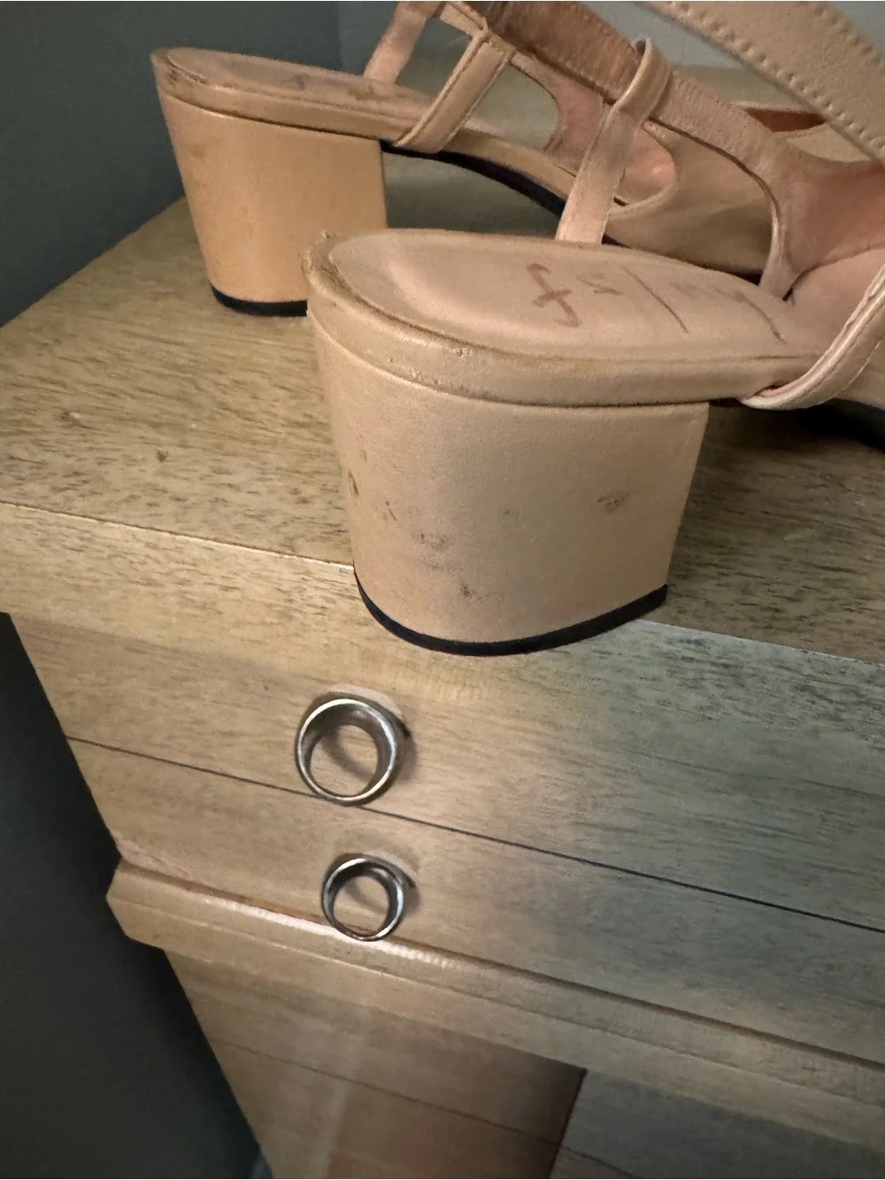 French Sole Nude and Black Cap-Toe Slingback Heels